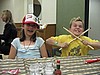 40. After show...Kenan with Scott's sticks...Jayne Andrews behind Monica..jpg