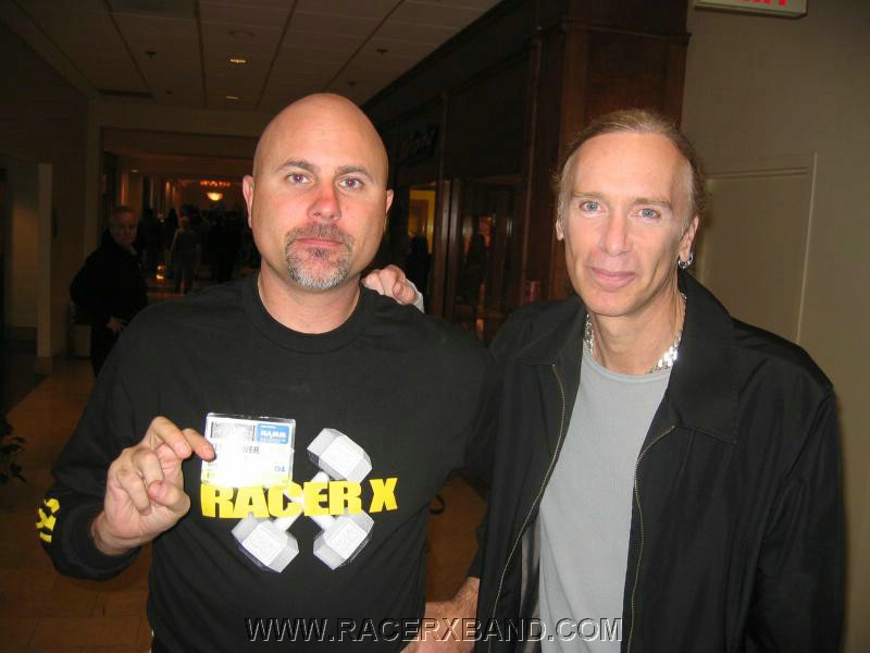 02. Me and Billy Sheehan.  Billy caught Jeff and I eating pizza at lunch Friday..jpg
